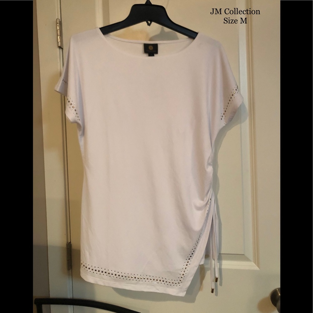 JM Collection white blouse size M